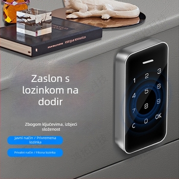 Brava za ormarić s otiskom prsta, ABS i metalno kućište, model 605, pogodna za garderobe, ormariće, arhive i arhivske ormariće, moderan minimalistički dizajn