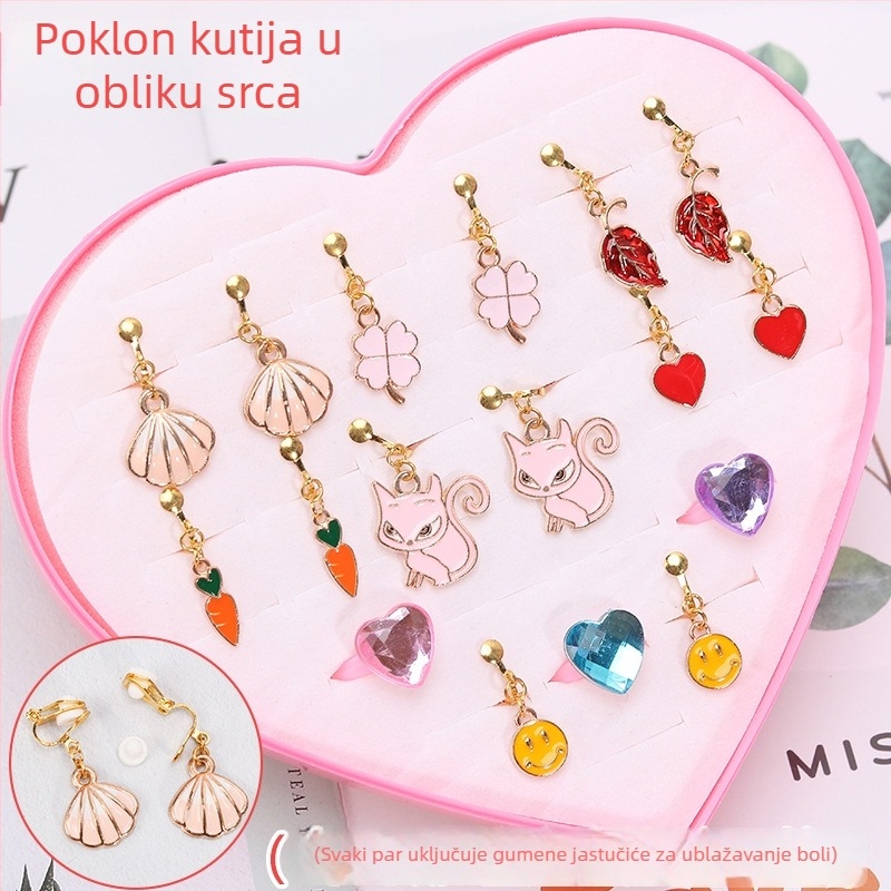 Korejskog stila klipsi za uho, dizajn crtanih životinja, legura, elektroplatiranje, individualno pakiranje