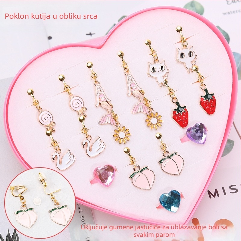Korejskog stila klipsi za uho, dizajn crtanih životinja, legura, elektroplatiranje, individualno pakiranje