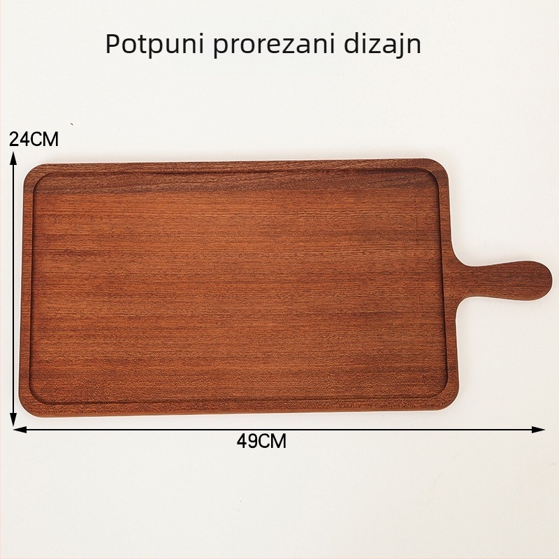 Drvena posuda za posluživanje – steak, pizza, kruh i sushi – nepravilni oblik, Light Luxury stil, mogućnost prilagodbe logotipom