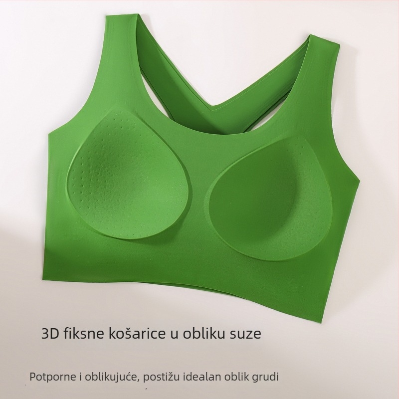 Sportski push-up grudnjak s reljefnim dizajnom i bezšivnom izradom, križno bočno kopčanje za podizanje i oblikovanje leđa
