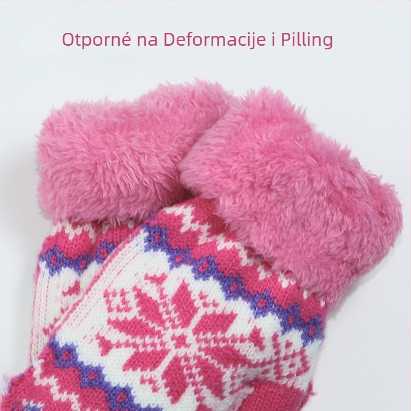 Dječje zimske palčanke, unisex, akrilno pletene, Jacquard uzorak, crtani motiv, zadržavaju toplinu, za uzrast 2–6 godina