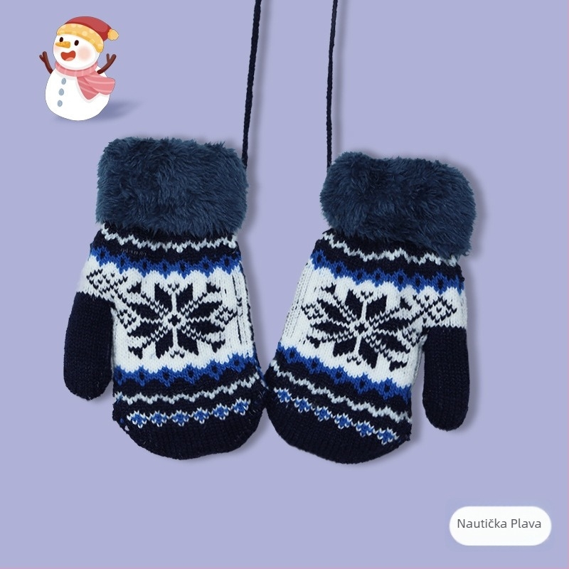 Dječje zimske palčanke, unisex, akrilno pletene, Jacquard uzorak, crtani motiv, zadržavaju toplinu, za uzrast 2–6 godina