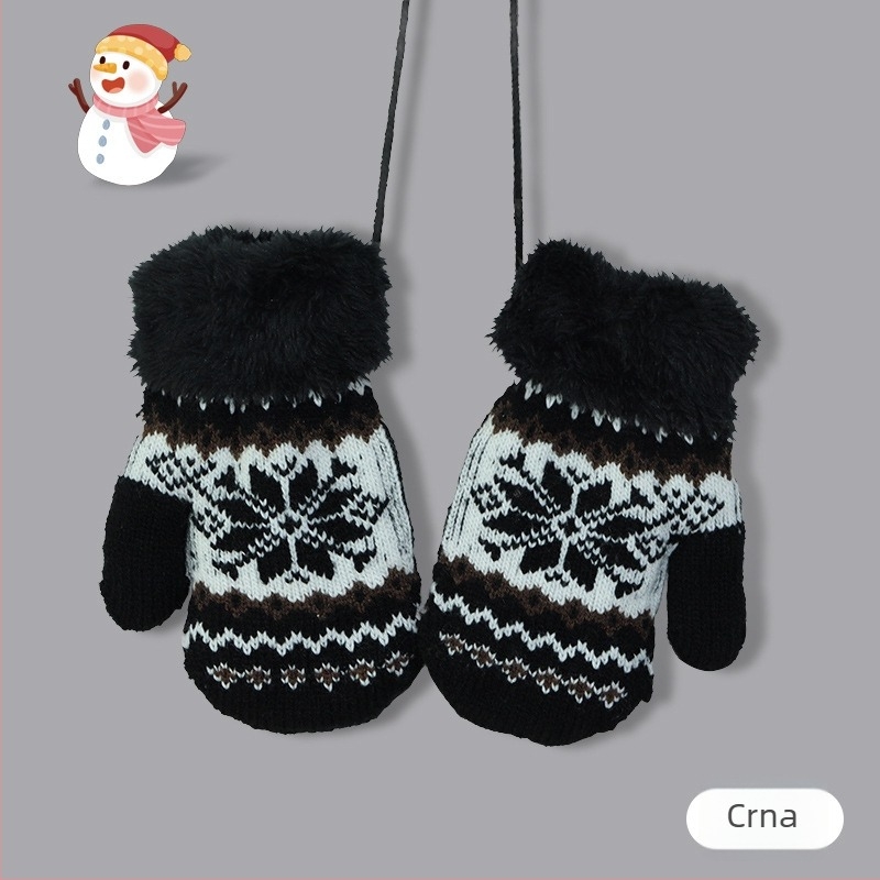 Dječje zimske palčanke, unisex, akrilno pletene, Jacquard uzorak, crtani motiv, zadržavaju toplinu, za uzrast 2–6 godina