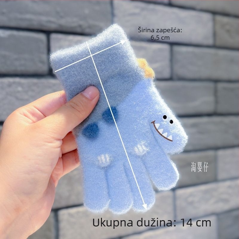Dječje pletene rukavice s podijeljenim prstima, tople, proljeće, za dječake