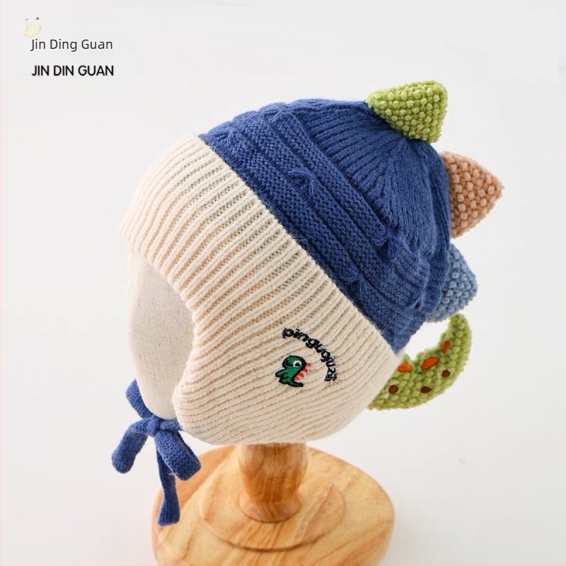 Dječja pamučna pletena kapa s zaštitom za uši, kupolasta kruna, zimska toplina, za uzrast 2–10