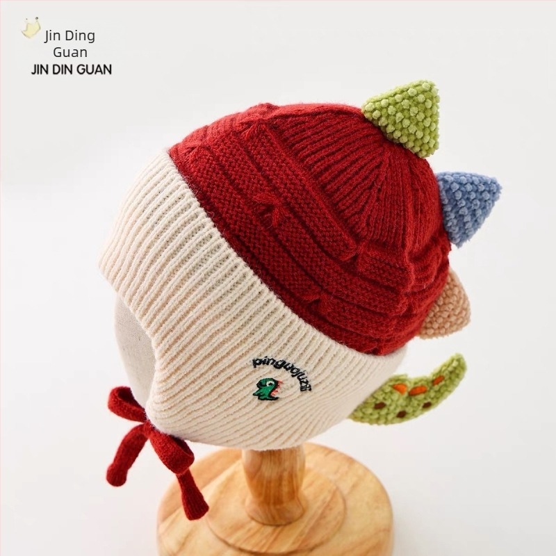 Dječja pamučna pletena kapa s zaštitom za uši, kupolasta kruna, zimska toplina, za uzrast 2–10