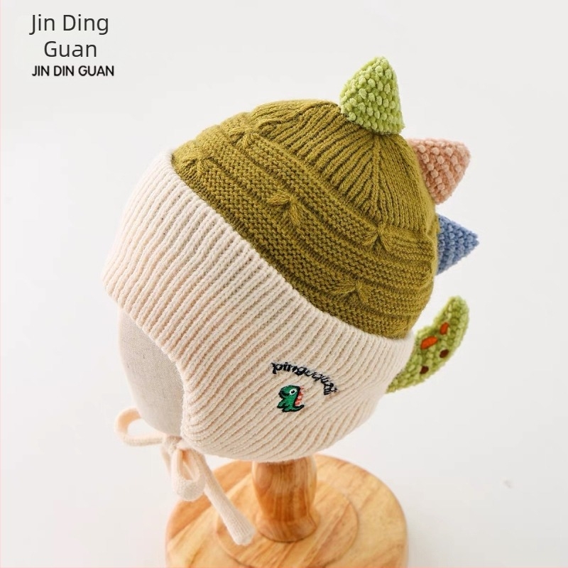 Dječja pamučna pletena kapa s zaštitom za uši, kupolasta kruna, zimska toplina, za uzrast 2–10