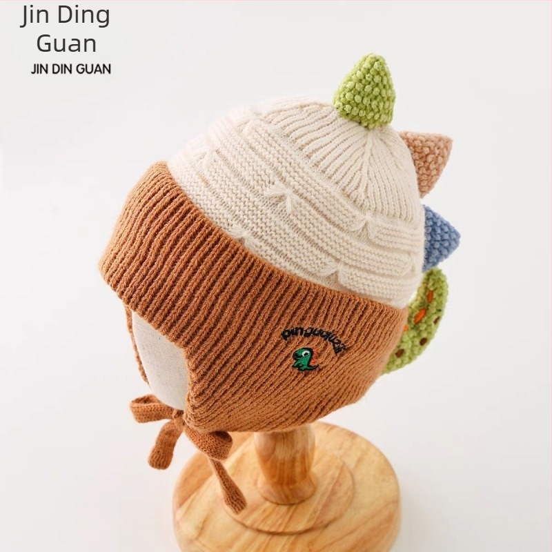 Dječja pamučna pletena kapa s zaštitom za uši, kupolasta kruna, zimska toplina, za uzrast 2–10