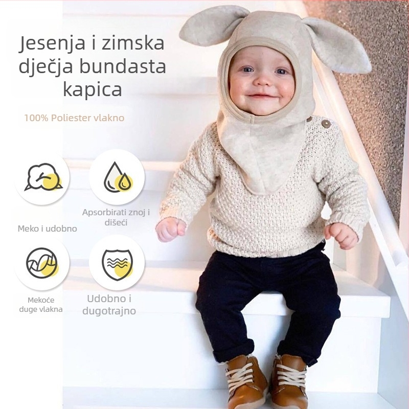 MUGOO Dječja zimska kapa od polar fleece-a, pull-on, zaštita ušiju, kupolasti vrh