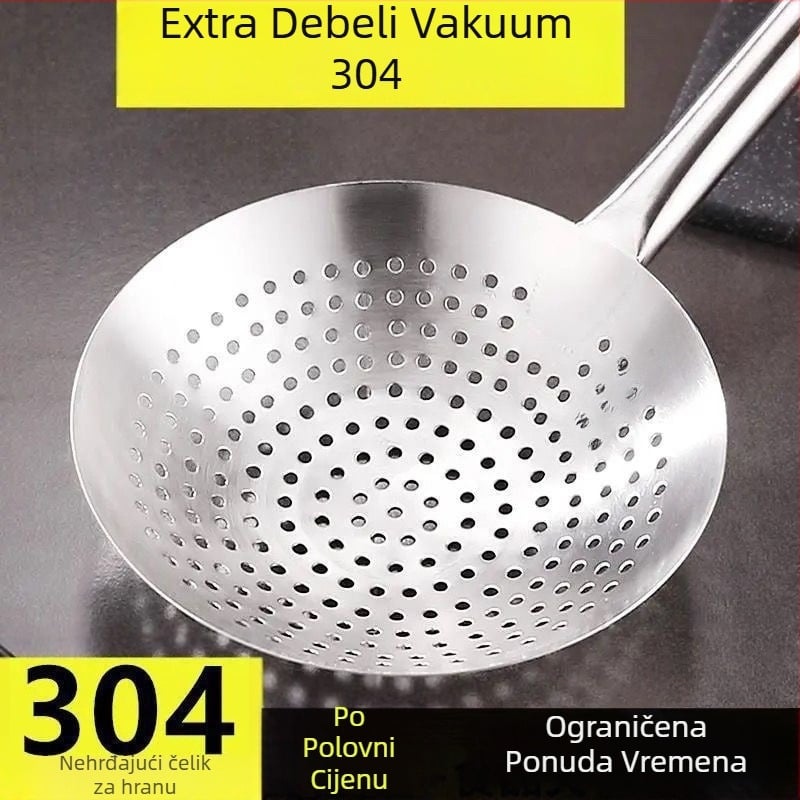 Skimmer za rezance i knedle – 304 nehrđajući čelik, otporan na visoke temperature, ručka od nehrđajućeg čelika