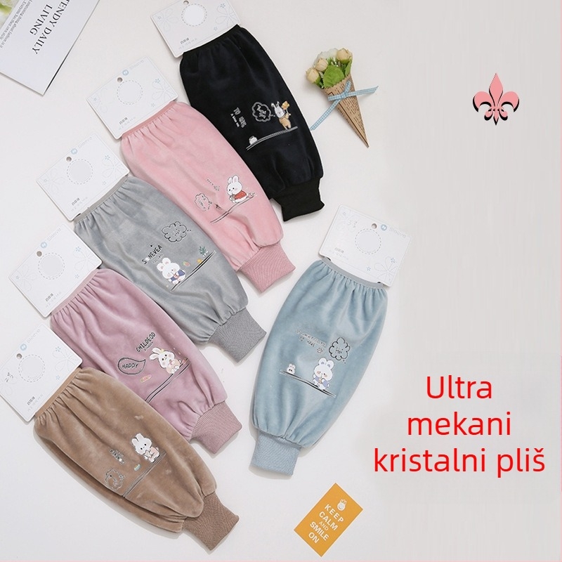 Dječje plišane rukave za pisanje s prints zeca, najlon, zaštita od prljavštine, zima i proljeće, unisex