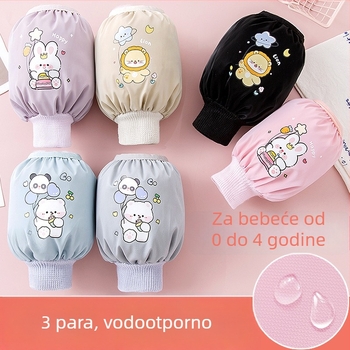 Dječji rukavi za zaštitu od prljavštine – vodootporan cartoon dizajn, uzrast 0–4 godina