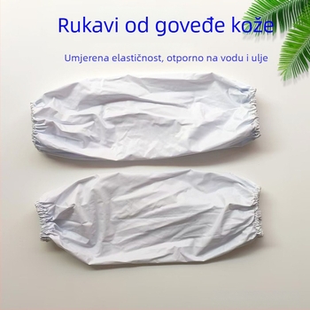 Bijele prozirne PVC navlake za ruke, unisex, vodootporne i otporne na ulje, za kućnu upotrebu; univerzalna veličina.