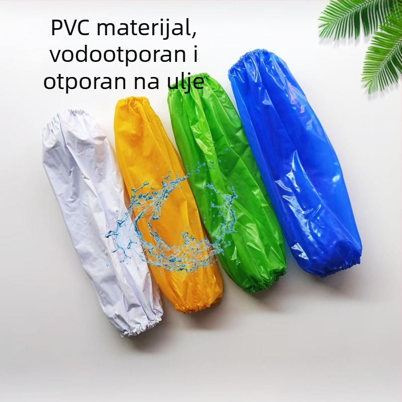Bijele prozirne PVC navlake za ruke, unisex, vodootporne i otporne na ulje, za kućnu upotrebu; univerzalna veličina.