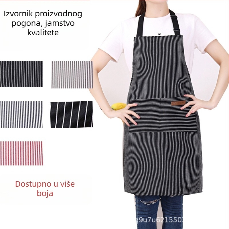 Poliesterska bezrukavna pregača s prugastim uzorkom, otporna na zaprljanje, moderan minimalistički stil