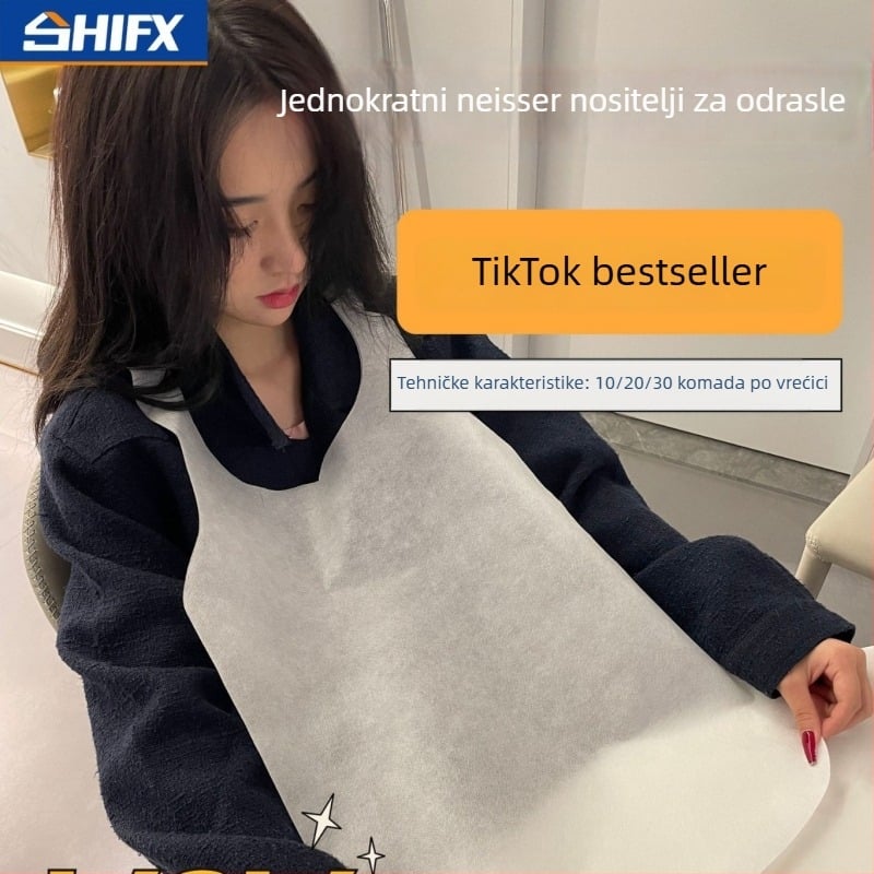 Jednokratna pregača od netkane tkanine, bez rukava, otporna na masnoće, za catering i kućnu upotrebu, moderan minimalistički dizajn