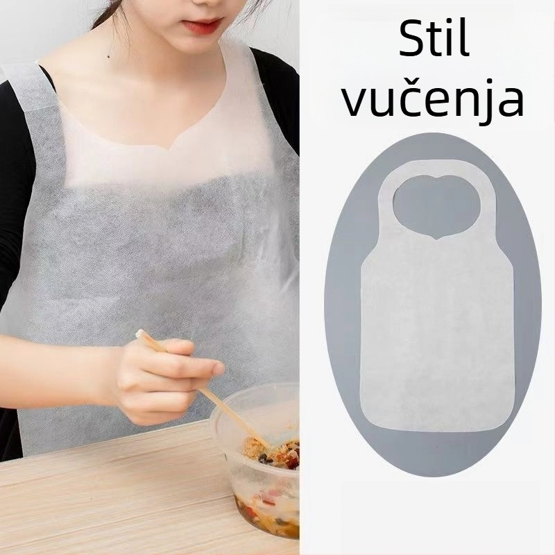 Jednokratna pregača od netkane tkanine, bez rukava, otporna na masnoće, za catering i kućnu upotrebu, moderan minimalistički dizajn