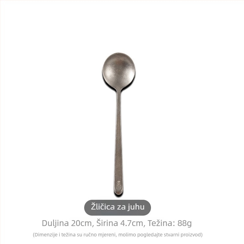 Set pribora od 304 nehrđajućeg čelika, vintage uzorak pahulje snijega – uključuje nož za steak, vilice, žlice, žlicu za kavu, desertnu žlicu i poslužnu žlicu