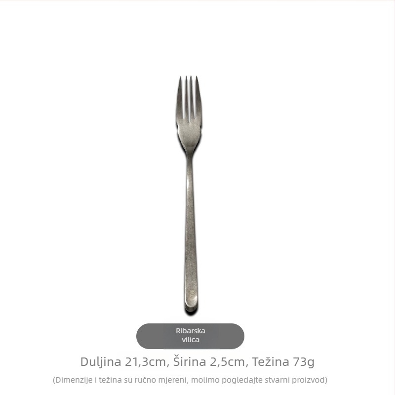 Set pribora od 304 nehrđajućeg čelika, vintage uzorak pahulje snijega – uključuje nož za steak, vilice, žlice, žlicu za kavu, desertnu žlicu i poslužnu žlicu