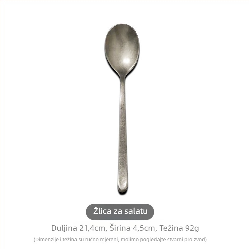 Set pribora od 304 nehrđajućeg čelika, vintage uzorak pahulje snijega – uključuje nož za steak, vilice, žlice, žlicu za kavu, desertnu žlicu i poslužnu žlicu