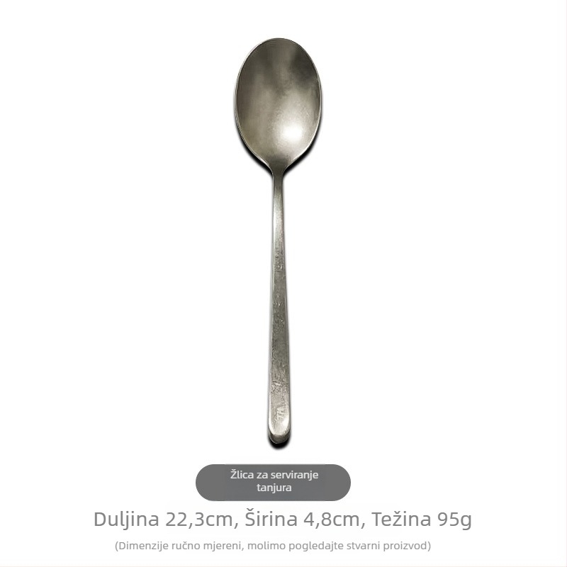 Set pribora od 304 nehrđajućeg čelika, vintage uzorak pahulje snijega – uključuje nož za steak, vilice, žlice, žlicu za kavu, desertnu žlicu i poslužnu žlicu