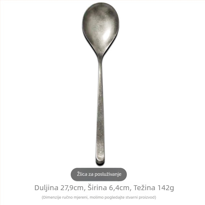 Set pribora od 304 nehrđajućeg čelika, vintage uzorak pahulje snijega – uključuje nož za steak, vilice, žlice, žlicu za kavu, desertnu žlicu i poslužnu žlicu