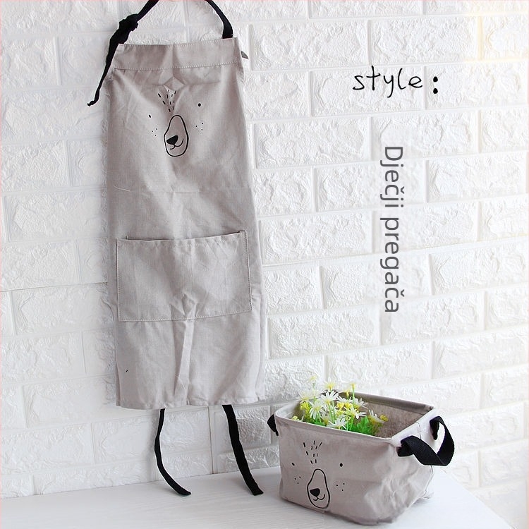 Set kuhinjskih pregača za odrasle i djecu, bez rukava, 100% pamuk, nordijski stil, moderni minimalistički, otporna na prljavštinu