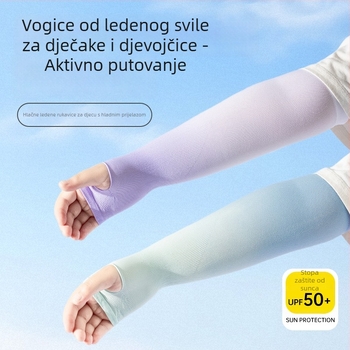 Dječje rukave za UV zaštitu s dizajnom otvorima za prste, najlonska tkanina, sadržaj najlona 80–90%, gustoća 28–34 g/m²