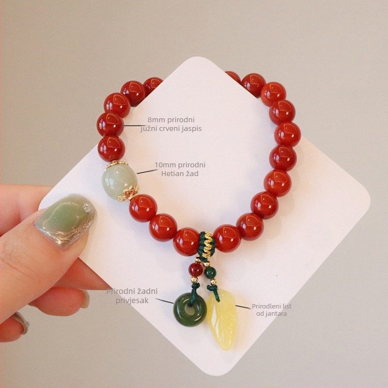 Narukvica od južno crvenog ahata, ručno izrađena, za žene, novi kineski stil, osobni trend
