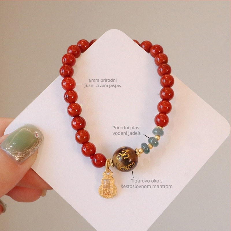 Narukvica od južno crvenog ahata, ručno izrađena, za žene, novi kineski stil, osobni trend