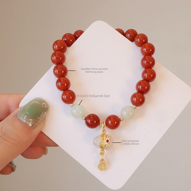Narukvica od južno crvenog ahata, ručno izrađena, za žene, novi kineski stil, osobni trend
