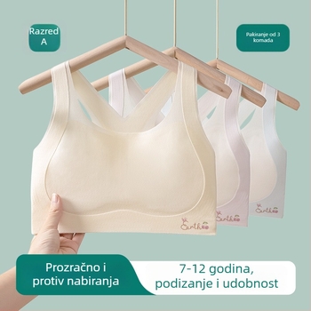 Lagani dječji sportski top s grudnjakom za djevojčice od 6 do 12 godina, prozračan i udoban