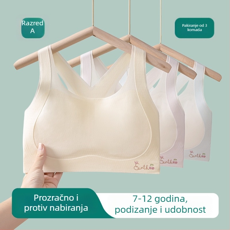 Lagani dječji sportski top s grudnjakom za djevojčice od 6 do 12 godina, prozračan i udoban