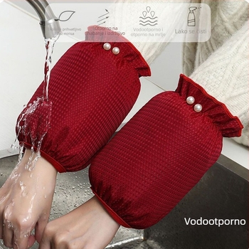 Ženske vodootporne rukave s bisernim detaljem, protiv prljavštine, kuhinjski zaštitni rukavi, kratki za jesen-zimu