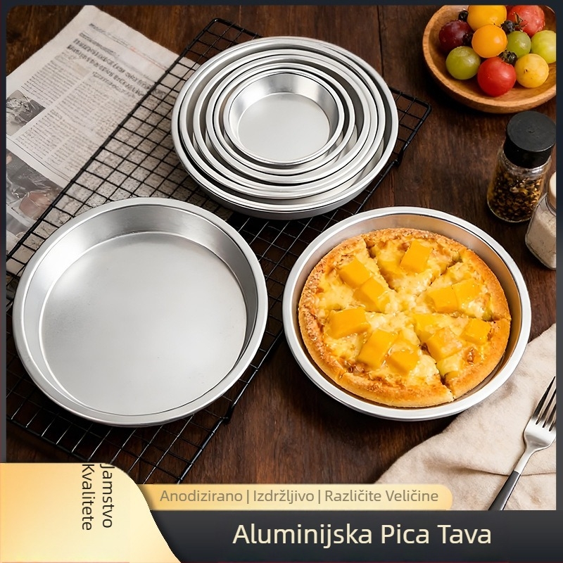 Tava za pizzu, okrugla, aluminijska legura, za pečenje, duboke i plitke verzije