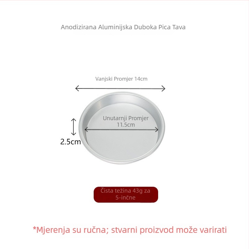 Tava za pizzu, okrugla, aluminijska legura, za pečenje, duboke i plitke verzije