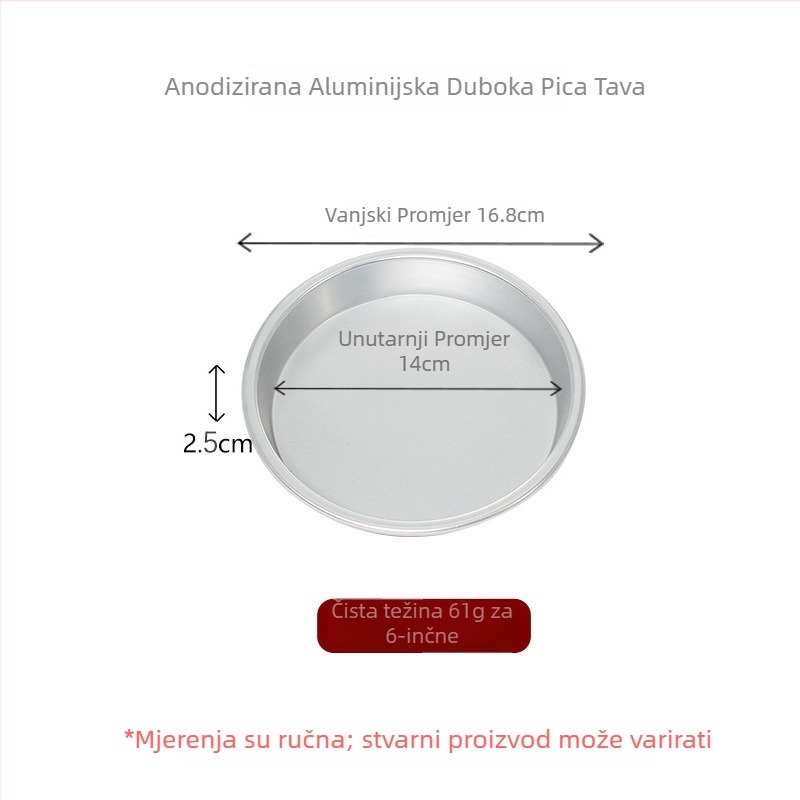 Tava za pizzu, okrugla, aluminijska legura, za pečenje, duboke i plitke verzije