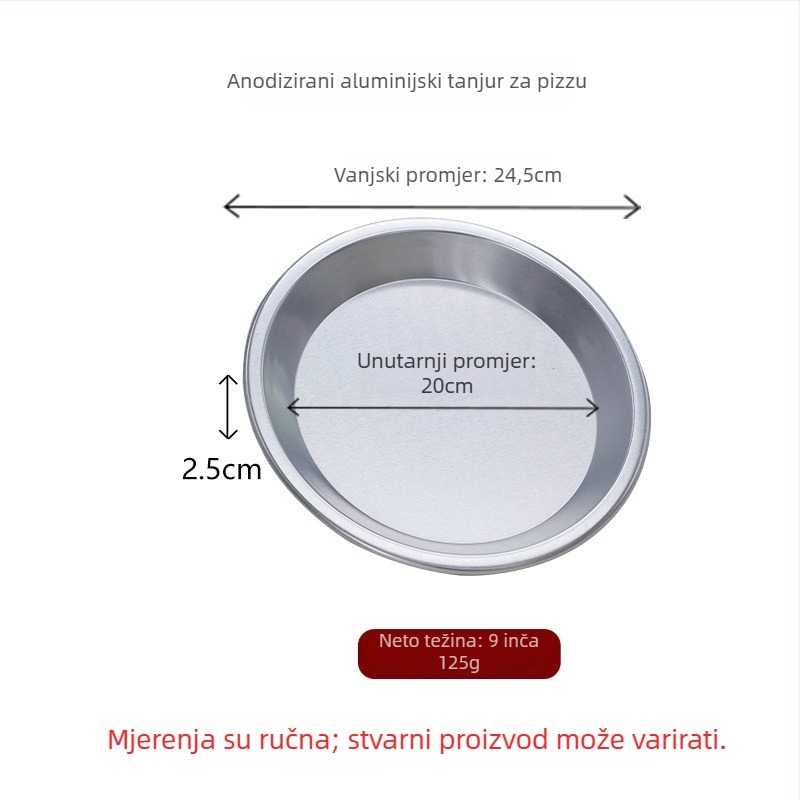Tava za pizzu, okrugla, aluminijska legura, za pečenje, duboke i plitke verzije