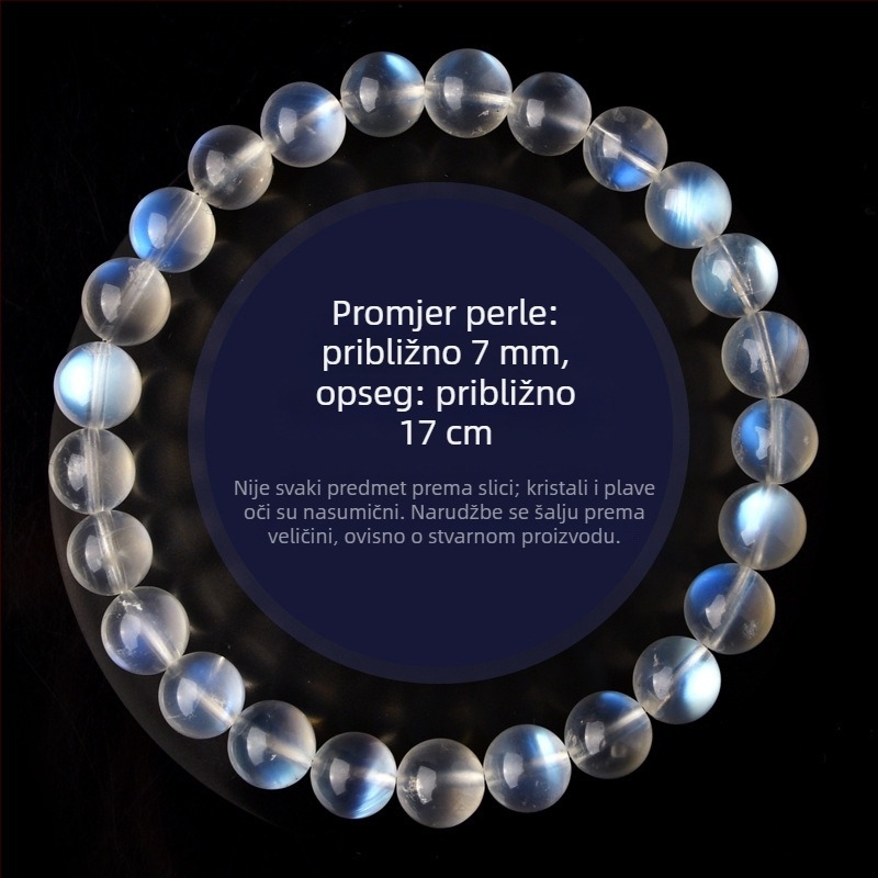 Narukvica od mjesečevog kristala – geometrijski oblik, s kristalima, originalni dizajn, unisex