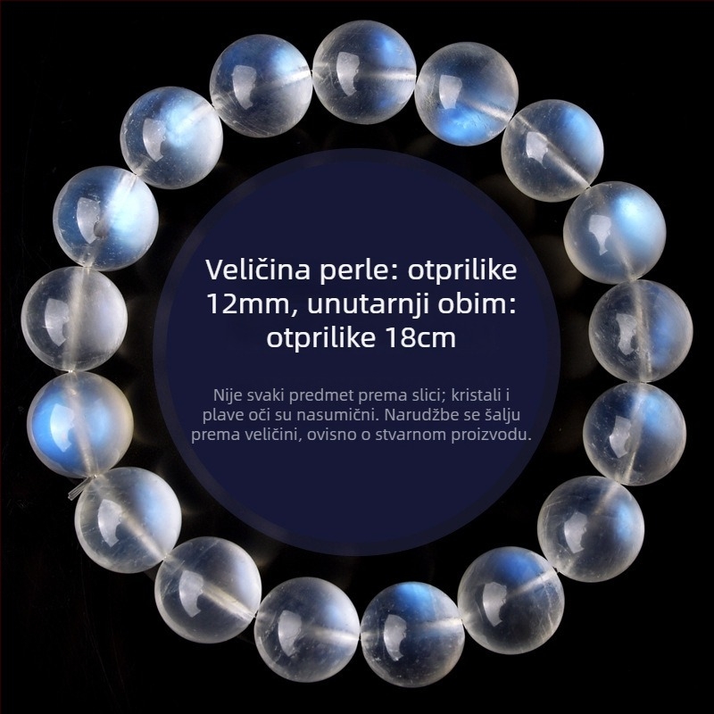 Narukvica od mjesečevog kristala – geometrijski oblik, s kristalima, originalni dizajn, unisex