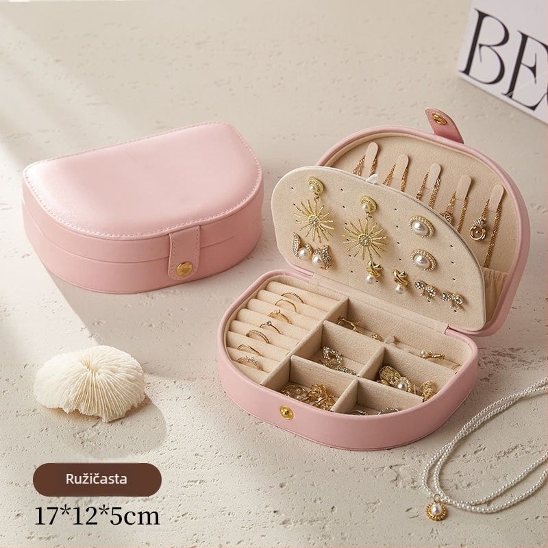 Kožna kutija za pohranu nakita za putovanja, vintage inspiracija, model Msy2025-1027, čvrsta konstrukcija, uniformni uzorak