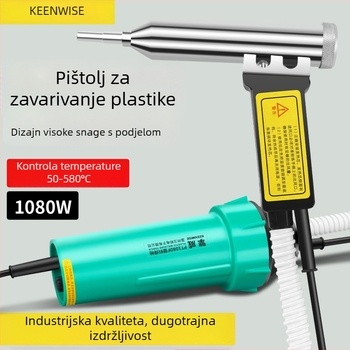 Visokoenergetski split-tip plastični zavarivački pištolj, 1080W – za popravke automobilskih branika, alat s toplim zrakom za PP ploče