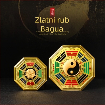 Viseći privjesak Bagua Tai Chi s glavom tigra - Materijal: drvo i aluminijska pločica; Kategorija: Bagua; Religiozno: taoizam; Neto težina: 0,14 kg; Brend: Jinlun Craftsmanship