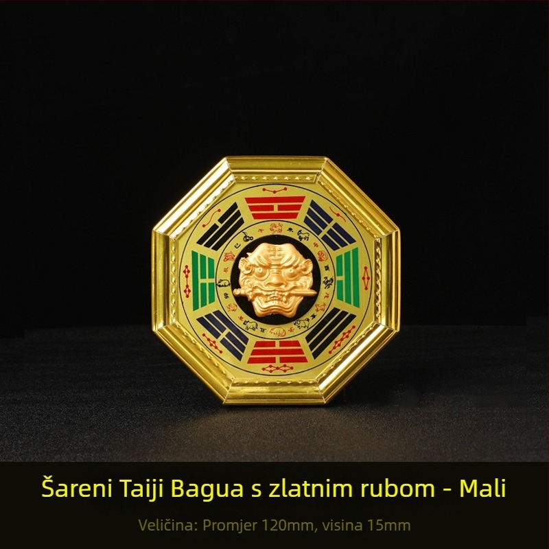 Viseći privjesak Bagua Tai Chi s glavom tigra - Materijal: drvo i aluminijska pločica; Kategorija: Bagua; Religiozno: taoizam; Neto težina: 0,14 kg; Brend: Jinlun Craftsmanship