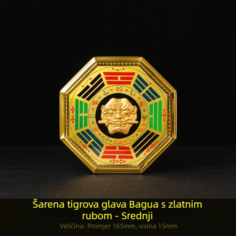 Viseći privjesak Bagua Tai Chi s glavom tigra - Materijal: drvo i aluminijska pločica; Kategorija: Bagua; Religiozno: taoizam; Neto težina: 0,14 kg; Brend: Jinlun Craftsmanship