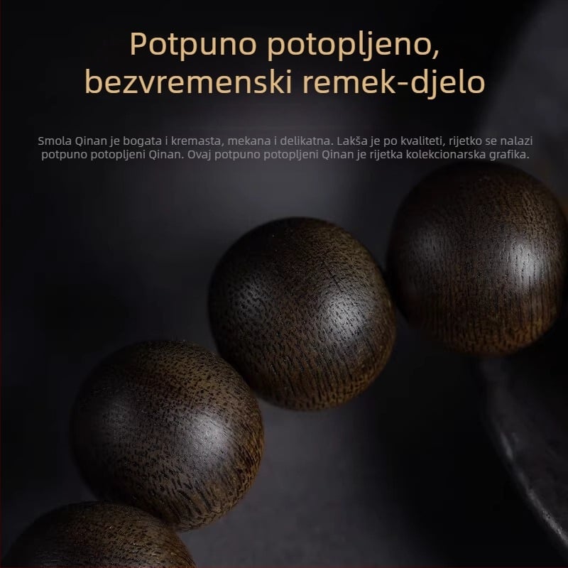 Gain narukvica od Agarwood, Vietnamski Bai Qinan, prirodni kuglice, unisex, influencer stil, ljeto 2023