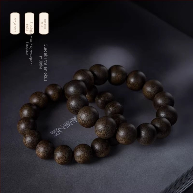 Gain narukvica od Agarwood, Vietnamski Bai Qinan, prirodni kuglice, unisex, influencer stil, ljeto 2023