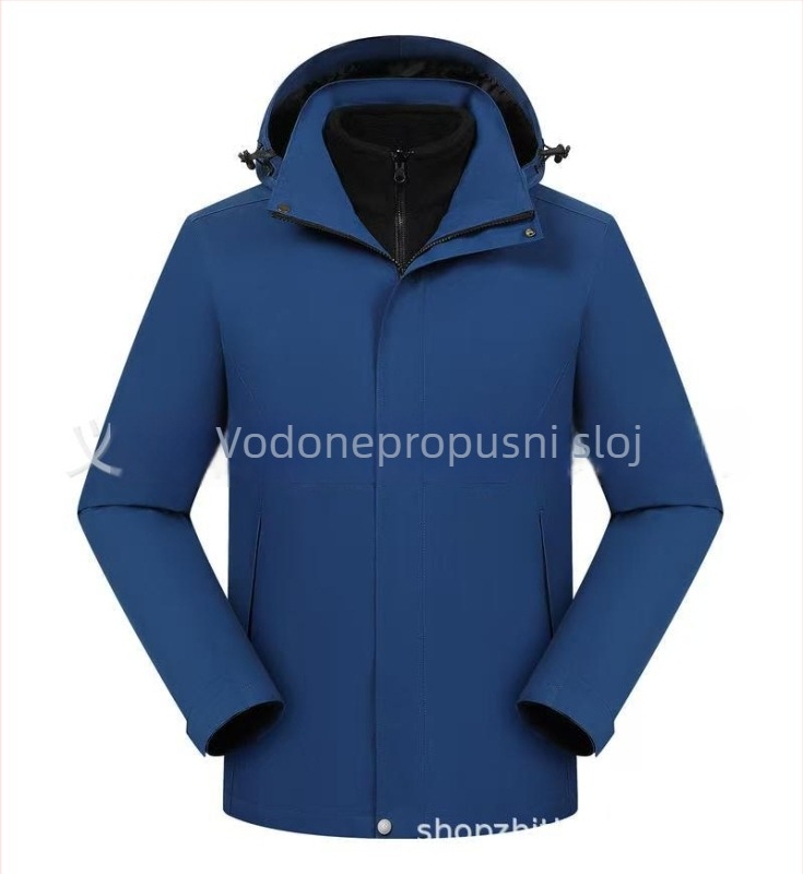 Jakna tri u jednom s odvojivom kapuljom i tiskom logotipa, poliester tkanina, stojeći ovratnik, zatvarač, labavi kroj