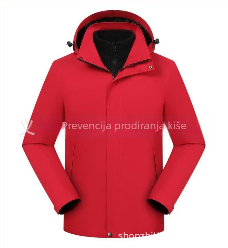 Jakna tri u jednom s odvojivom kapuljom i tiskom logotipa, poliester tkanina, stojeći ovratnik, zatvarač, labavi kroj